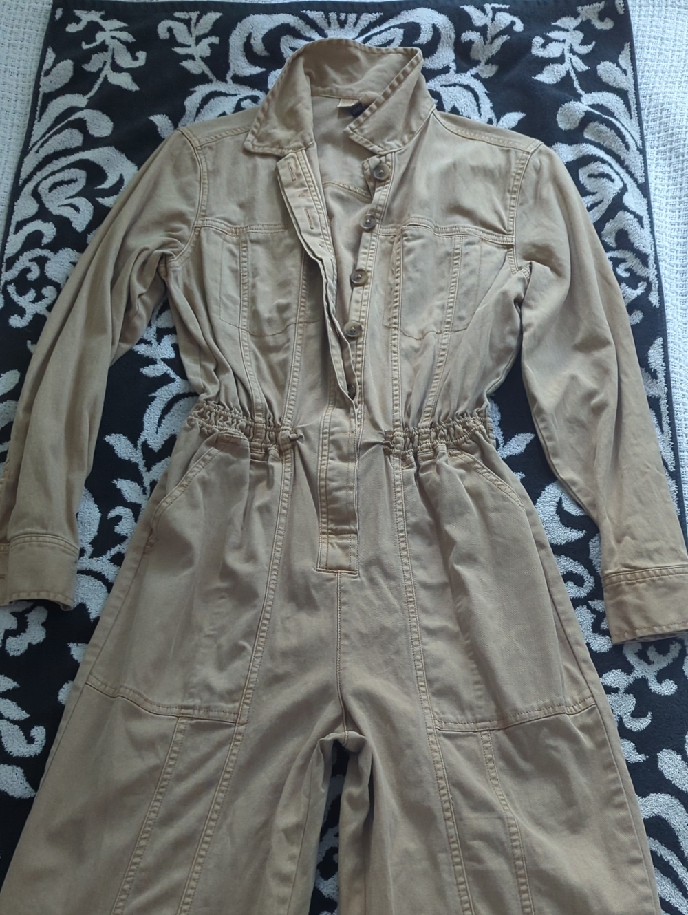 2023 Universal Thread Cinched Waist Utility Jumpsuit Size 4 Long Sleeves Pockets